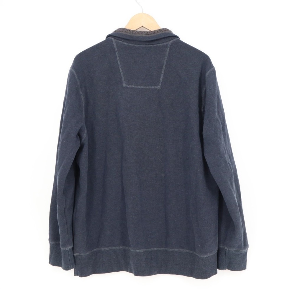 G.H. Bass & Co. Sweater Mens Large Blue Cotton Knitted Long Sleeve Mock Neck - Picture 6 of 7